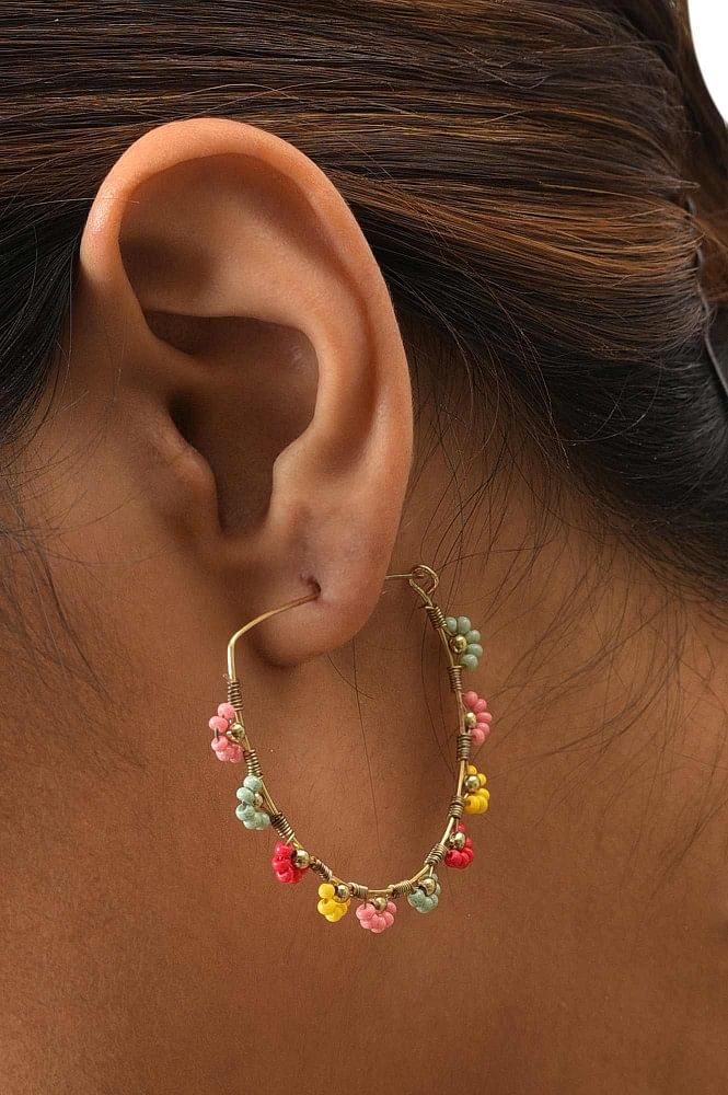Multi-Colored Sapphire Hoops in 14k Gold | Jewelry By Marsha